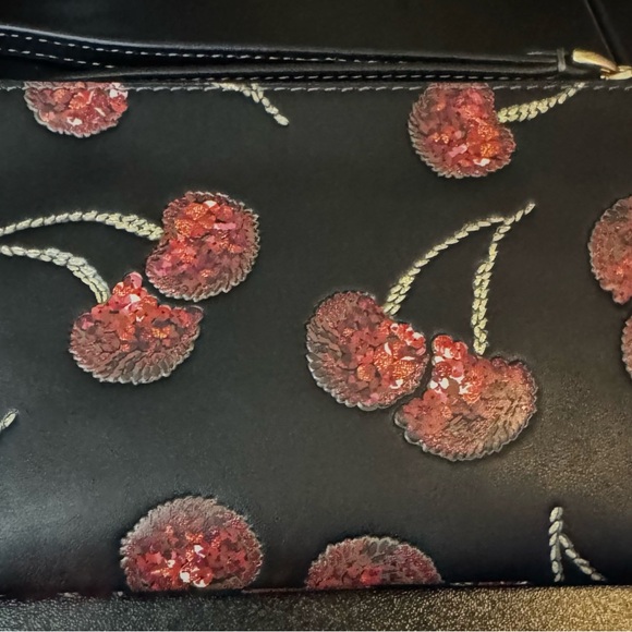 Coach Black Wristlet with Cherry design - Picture 3 of 5
